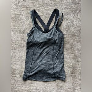 Lululemon | Gray Tank Top w/ built in Black Bra | Size: 2
